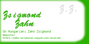 zsigmond zahn business card